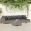Image de vidaXL Salon de jardin 6 pcs avec coussins Gris Résine tressée