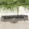 Image de vidaXL Salon de jardin 7 pcs avec coussins Gris Résine tressée