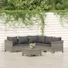 Image de vidaXL Salon de jardin 6 pcs avec coussins Gris Résine tressée