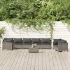Image de vidaXL Salon de jardin 9 pcs avec coussins Gris Résine tressée