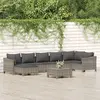 Image de vidaXL Salon de jardin 8 pcs avec coussins Gris Résine tressée