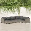 Image de vidaXL Salon de jardin 7 pcs avec coussins Gris Résine tressée