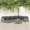 Image de vidaXL Salon de jardin 8 pcs avec coussins Gris Résine tressée
