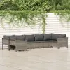 Image de vidaXL Salon de jardin 7 pcs avec coussins Gris Résine tressée