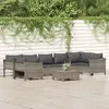 Image de vidaXL Salon de jardin 8 pcs avec coussins Gris Résine tressée
