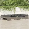 Image de vidaXL Salon de jardin 11 pcs avec coussins Gris Résine tressée
