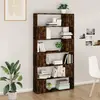 Image de vidaXL Bibliothèque/Séparateur de pièce chêne fumé 100x24x188 cm