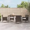 Image de vidaXL Ensemble à manger de jardin 5 pcs et coussins marron poly rotin