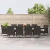 Image de vidaXL Ensemble à manger de jardin 11 pcs coussins noir résine tressée