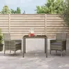 Image de vidaXL Ensemble à manger de jardin 3 pcs coussins gris résine tressée