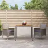 Image de vidaXL Ensemble à manger de jardin 3 pcs coussins gris résine tressée