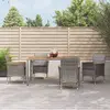 Image de vidaXL Ensemble à manger de jardin 5 pcs coussins gris résine tressée
