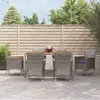 Image de vidaXL Ensemble à manger jardin et coussins 7 pcs gris rotin