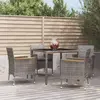 Image de vidaXL Ensemble à manger de jardin 5 pcs coussins gris résine tressée