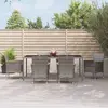 Image de vidaXL Ensemble à manger jardin et coussins 7 pcs gris rotin