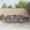 Image de vidaXL Ensemble à manger de jardin 9 pcs coussins gris résine tressée