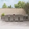 Image de vidaXL Ensemble à manger de jardin 11pcs avec coussins gris poly rotin