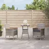 Image de vidaXL Ensemble de bistro de jardin 3 pcs coussins gris poly rotin