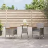 Image de vidaXL Ensemble de bistro de jardin 3 pcs coussins gris poly rotin