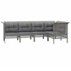 Image de vidaXL Salon de jardin 6 pcs avec coussins Gris Résine tressée