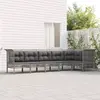 Image de vidaXL Salon de jardin 6 pcs avec coussins Gris Résine tressée