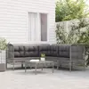Image de vidaXL Salon de jardin 6 pcs avec coussins Gris Résine tressée