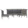 Image de vidaXL Salon de jardin 6 pcs avec coussins Gris Résine tressée