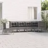 Image de vidaXL Salon de jardin 6 pcs avec coussins Gris Résine tressée