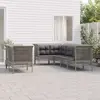Image de vidaXL Salon de jardin 7 pcs avec coussins Gris Résine tressée