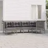 Image de vidaXL Salon de jardin 6 pcs avec coussins Gris Résine tressée