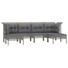 Image de vidaXL Salon de jardin 6 pcs avec coussins Gris Résine tressée