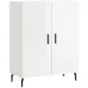 Image de vidaXL Buffet, Armoire, Placard avec Pieds, Meuble de Rangement, Organisateur de Salon Salle de Séjour, Moderne, Blanc Brillant Bois d'Ingénierie
