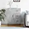 Image de vidaXL Buffet gris béton 69,5x34x90 cm bois d'ingénierie