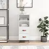 Image de vidaXL Buffet Blanc brillant 34,5x34x90 cm Bois d'ingénierie