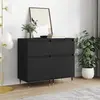 Image de vidaXL Buffets 2 pcs noir 40x35x70 cm bois d'ingénierie