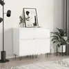 Image de vidaXL Buffets 2 pcs blanc brillant 40x35x70 cm bois d'ingénierie