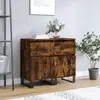 Image de vidaXL Buffets 2 pcs chêne fumé 40x35x70 cm bois d'ingénierie