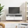 Image de vidaXL Meuble TV blanc brillant 100x34,5x44,5 cm bois d'ingénierie