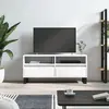 Image de vidaXL Meuble TV blanc 100x34,5x44,5 cm bois d'ingénierie