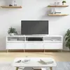 Image de vidaXL Meuble TV blanc 150x30x44,5 cm bois d'ingénierie