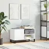 Image de vidaXL Armoire à disques blanc brillant 85x38x48 cm bois d'ingénierie