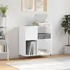 Image de vidaXL Armoire à disques blanc brillant 84,5x38x89cm bois d'ingénierie