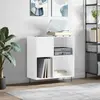 Image de vidaXL Armoire à disques blanc brillant 84,5x38x89cm bois d'ingénierie