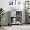Image de vidaXL Armoire à disques gris béton 84,5x38x89 cm bois d'ingénierie
