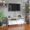 Image de vidaXL Meuble TV blanc brillant 100x34,5x44,5 cm bois d'ingénierie