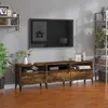 Image de vidaXL Meuble TV chêne fumé 150x30x44,5 cm bois d'ingénierie