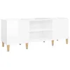 Image de vidaXL Platenkast 121x38x48 cm bewerkt hout hoogglans wit