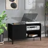 Image de vidaXL Armoire à disques noir 84,5x38x48 cm bois d'ingénierie