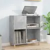 Image de vidaXL Armoire à disques gris béton 84,5x38x89 cm bois d'ingénierie