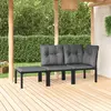 Image de vidaXL Salon de jardin 3 pcs noir et gris résine tressée
